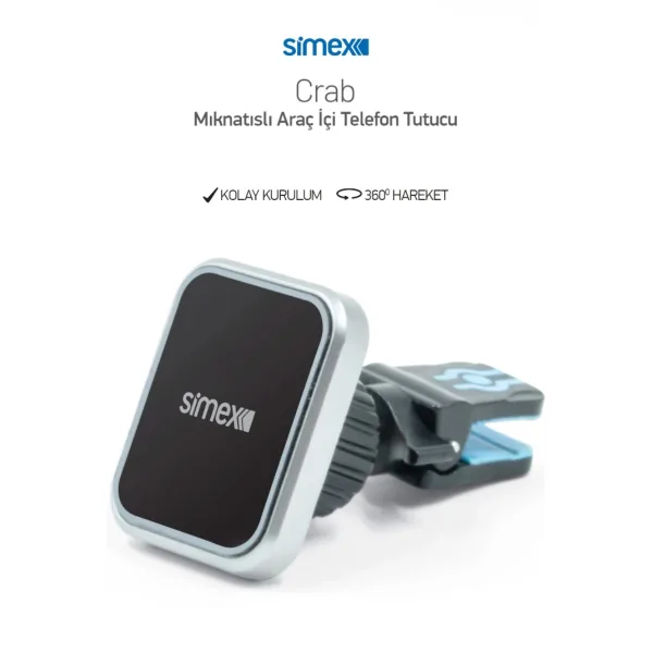 Simex Crab Mıknatıslı Araç İçi Telefon Tutucu ST-203 - Görsel 2