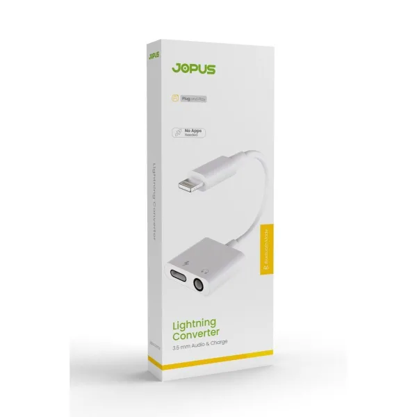 Jopus Lightning Kulaklık Şarj Çevirici Dönüştürücü Adaptör - IP09 - Görsel 4