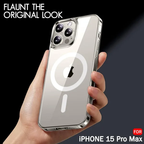 iPhone 15 Pro Max Magsafe Kılıf Şeffaf Silikon - Görsel 4