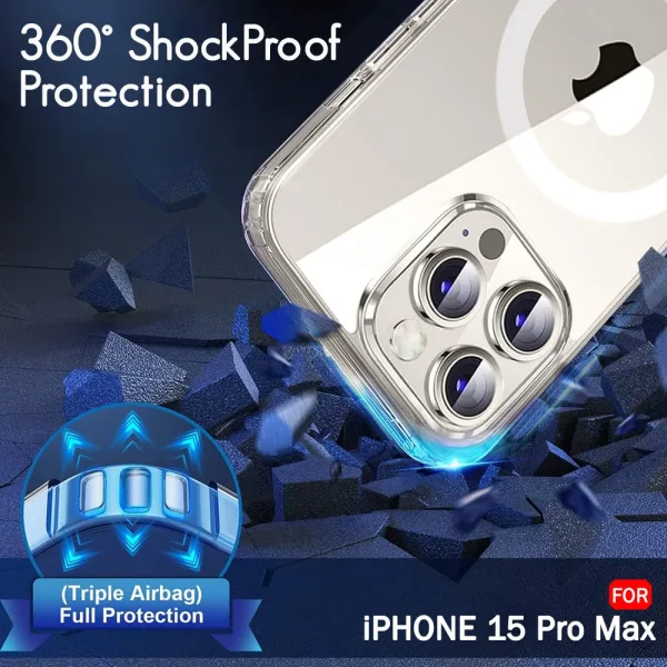 iPhone 15 Pro Max Magsafe Kılıf Şeffaf Silikon - Görsel 3