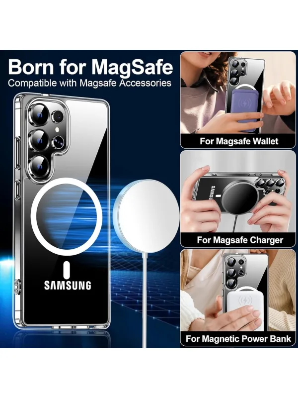 Samsung Galaxy S25 Ultra Kılıf Magsafe Özellikli + Cam Ekran Koruyucu Seti - Görsel 5