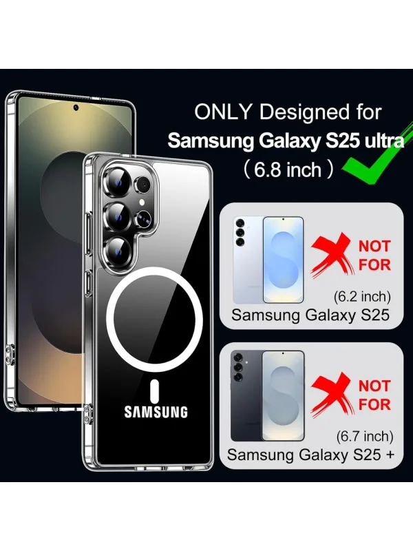 Samsung Galaxy S25 Ultra Kılıf Magsafe Özellikli + Cam Ekran Koruyucu Seti - Görsel 6