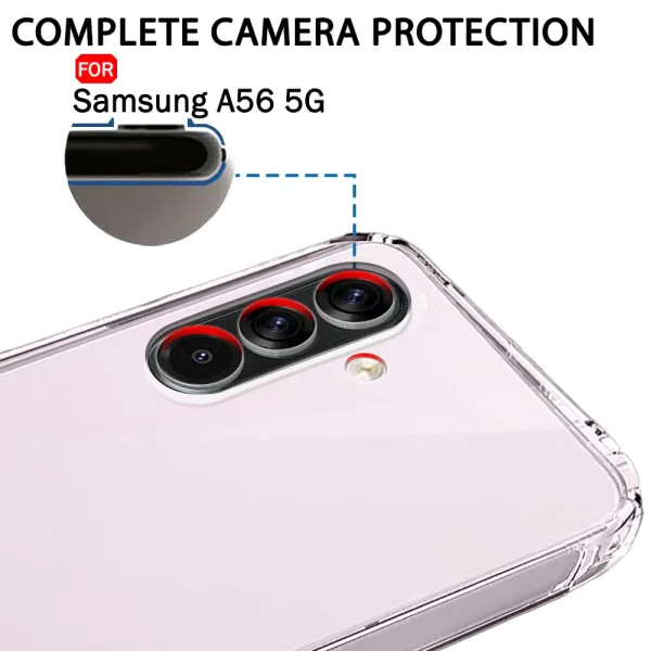 Samsung Galaxy A56 5G Şeffaf Silikon Kılıf Kamera Koruma - Görsel 3
