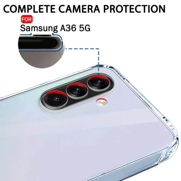 Samsung Galaxy A36 Şeffaf Silikon Kamera Koruma Kılıf - Görsel 2
