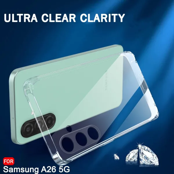 Samsung Galaxy A26 5G Şeffaf Silikon Kılıf Kamera Koruma - Görsel 2