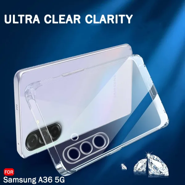 Samsung Galaxy A36 Şeffaf Silikon Kamera Koruma Kılıf - Görsel 4