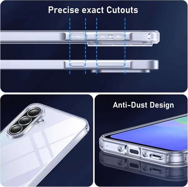 Samsung Galaxy A36 Şeffaf Silikon Kılıf + 2 Adet Cam Ekran Koruyucu Seti - Görsel 5