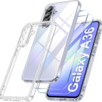 Samsung Galaxy A36 Şeffaf Silikon Kılıf + 2 Adet Cam Ekran Koruyucu Seti
