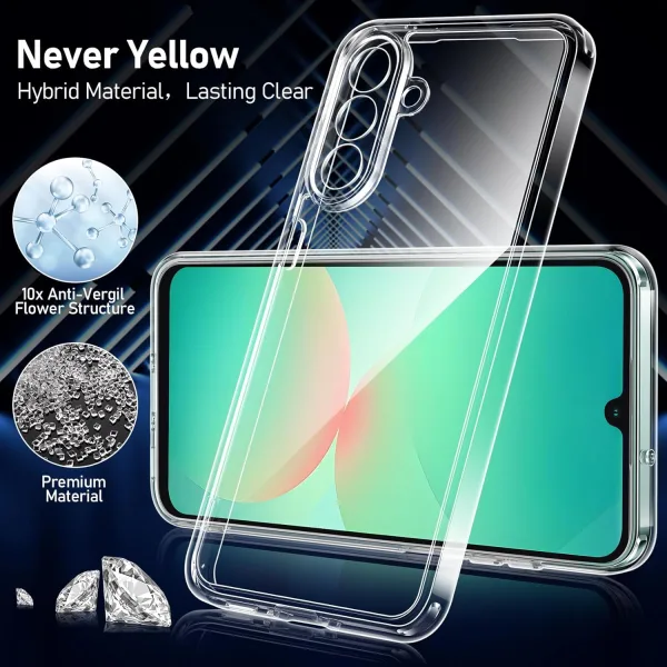 Samsung Galaxy A26 Şeffaf Silikon Kılıf + 2 Adet Cam Ekran Koruyucu Seti - Görsel 3