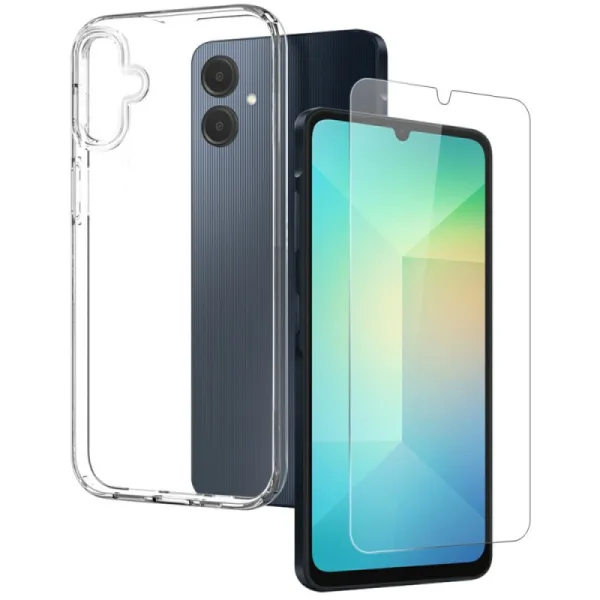 Samsung Galaxy A06 Şeffaf Silikon Kılıf + Cam Ekran Koruyucu Seti