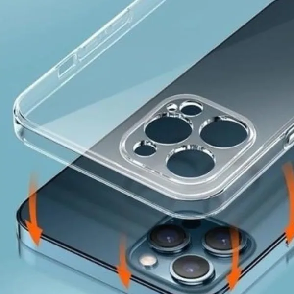 iPhone 12 Pro Max Şeffaf Silikon Kılıf Kamera Korumalı - Görsel 3
