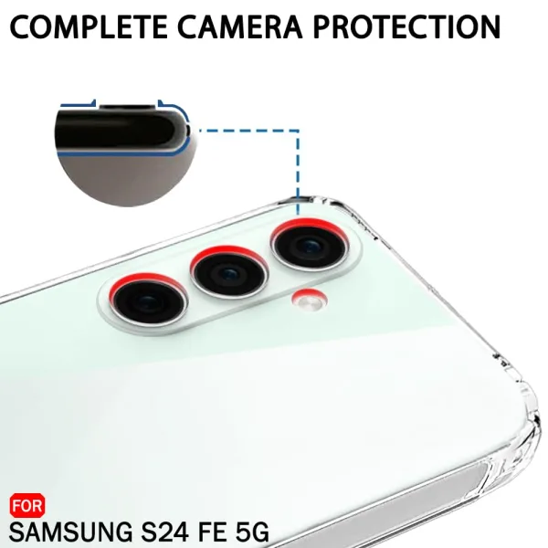 Samsung Galaxy S24 FE 5G Şeffaf Silikon Kılıf Kamera Korumalı - Görsel 3
