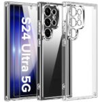 Samsung Galaxy S24 Ultra Şeffaf Silikon Kılıf + 2 Adet Cam Ekran Koruyucu Seti