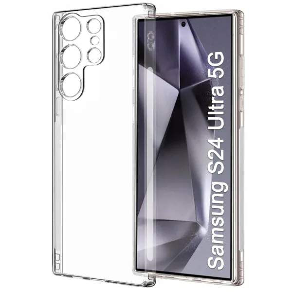 Samsung Galaxy S24 Ultra 5G Şeffaf Silikon Kılıf Kamera Korumalı