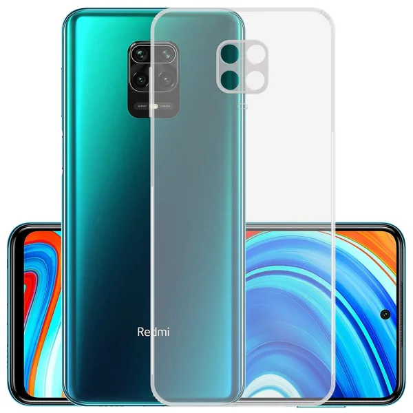 Xiaomi Redmi Note 9 Pro Kılıf Şeffaf Silikon Kamera Korumalı