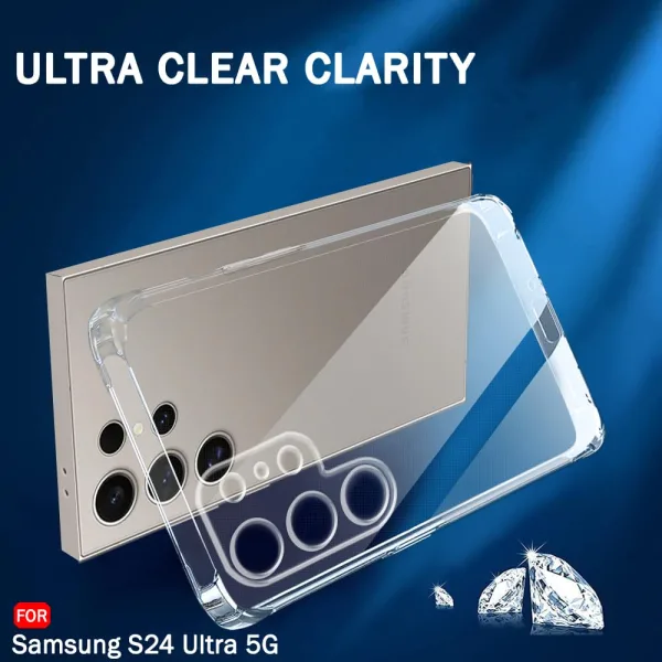 Samsung Galaxy S24 Ultra 5G Şeffaf Silikon Kılıf Kamera Korumalı - Görsel 2