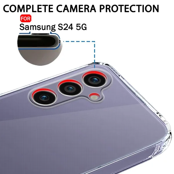 Samsung Galaxy S24 5G Şeffaf Silikon Kılıf Kamera Korumalı - Görsel 3
