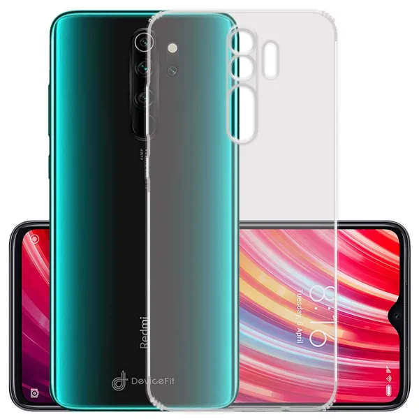 Xiaomi Redmi Note 8 Pro Kılıf Şeffaf Silikon Kamera Korumalı