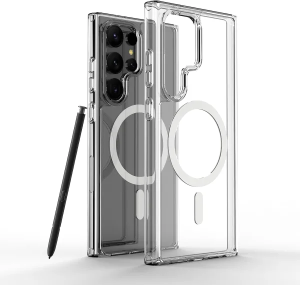 Samsung Galaxy S24 Ultra Magsafe Kılıf Şeffaf Silikon | Güçlü Koruma, Şık Tasarım