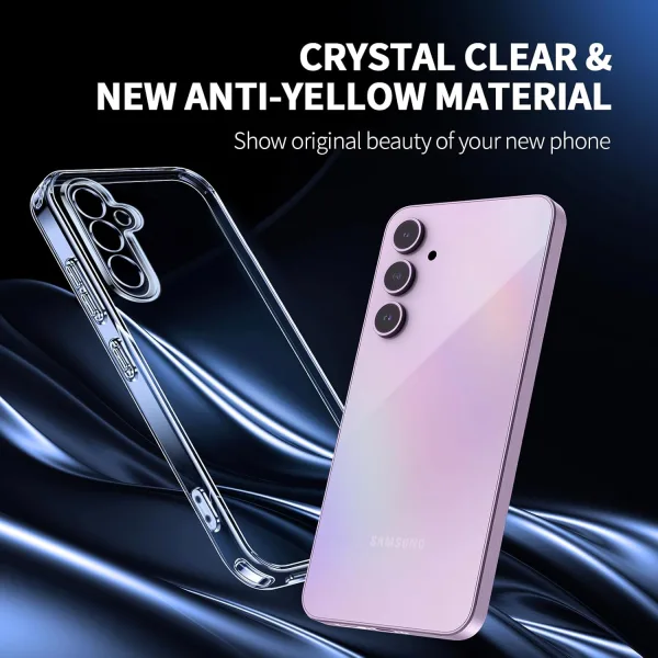 Samsung Galaxy A55 Şeffaf Silikon Kılıf + 2 Adet Cam Ekran Koruyucu Seti - Görsel 3