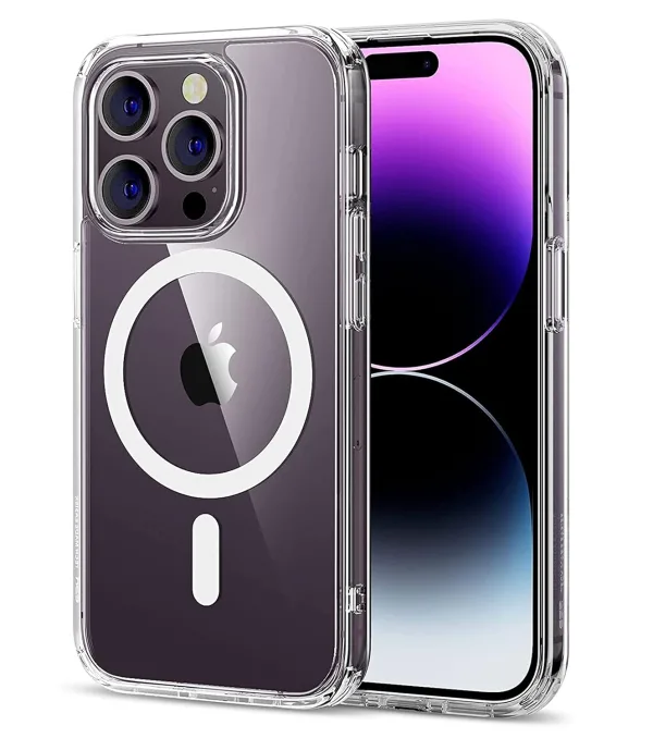 iPhone 14 Pro Magsafe Kılıf Şeffaf Silikon | Kamera Koruyucu & Manyetik Şarj Destekli