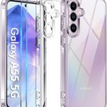 Samsung Galaxy A55 Şeffaf Silikon Kılıf + 2 Adet Cam Ekran Koruyucu Seti