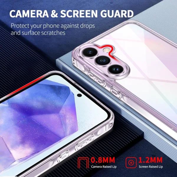 Samsung Galaxy A55 Şeffaf Silikon Kılıf + 2 Adet Cam Ekran Koruyucu Seti - Görsel 4