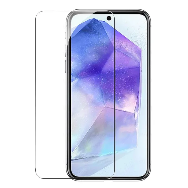 Samsung Galaxy A55 Şeffaf Silikon Kılıf + 2 Adet Cam Ekran Koruyucu Seti - Görsel 2