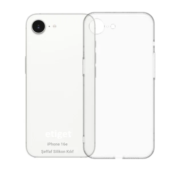 iPhone 16e Kılıf Şeffaf Silikon Kamera Korumalı