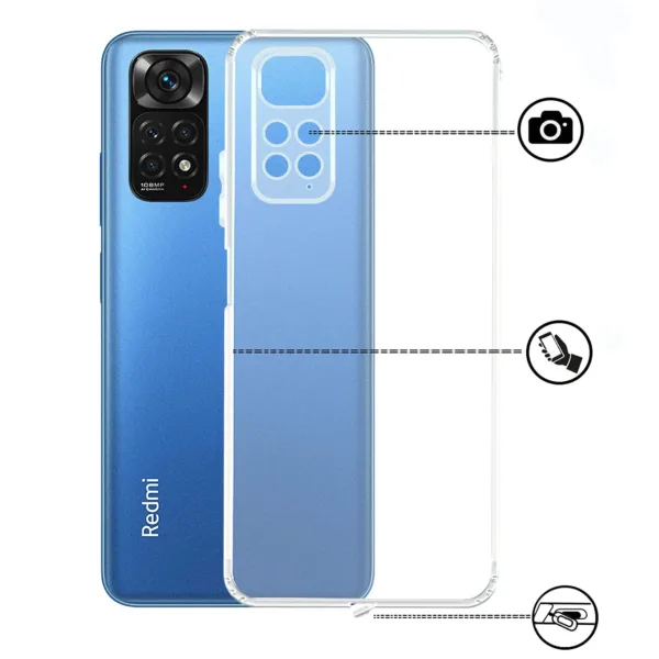 Xiaomi Redmi Note 11 / 11s Kılıf Şeffaf Silikon Kamera Korumalı - Görsel 3