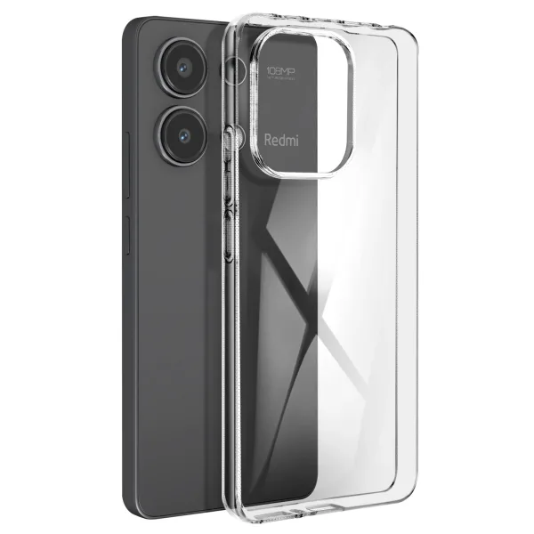 Xiaomi Redmi Note 13 Kılıf Şeffaf Silikon Kamera Korumalı