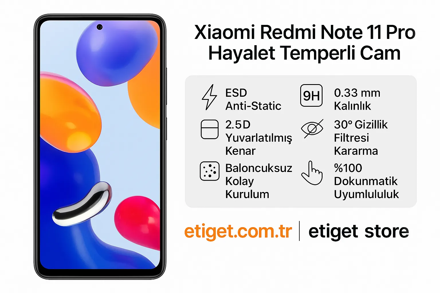 Xiaomi Redmi Note 11 Pro Hayalet Ekran Koruyucu