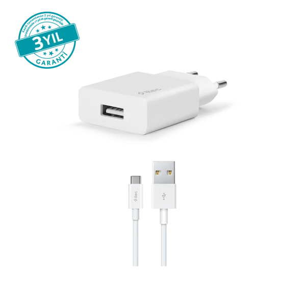 ttec SmartCharger 2.1A Type-C Şarj Aleti + USB-A - USB-C Kablo