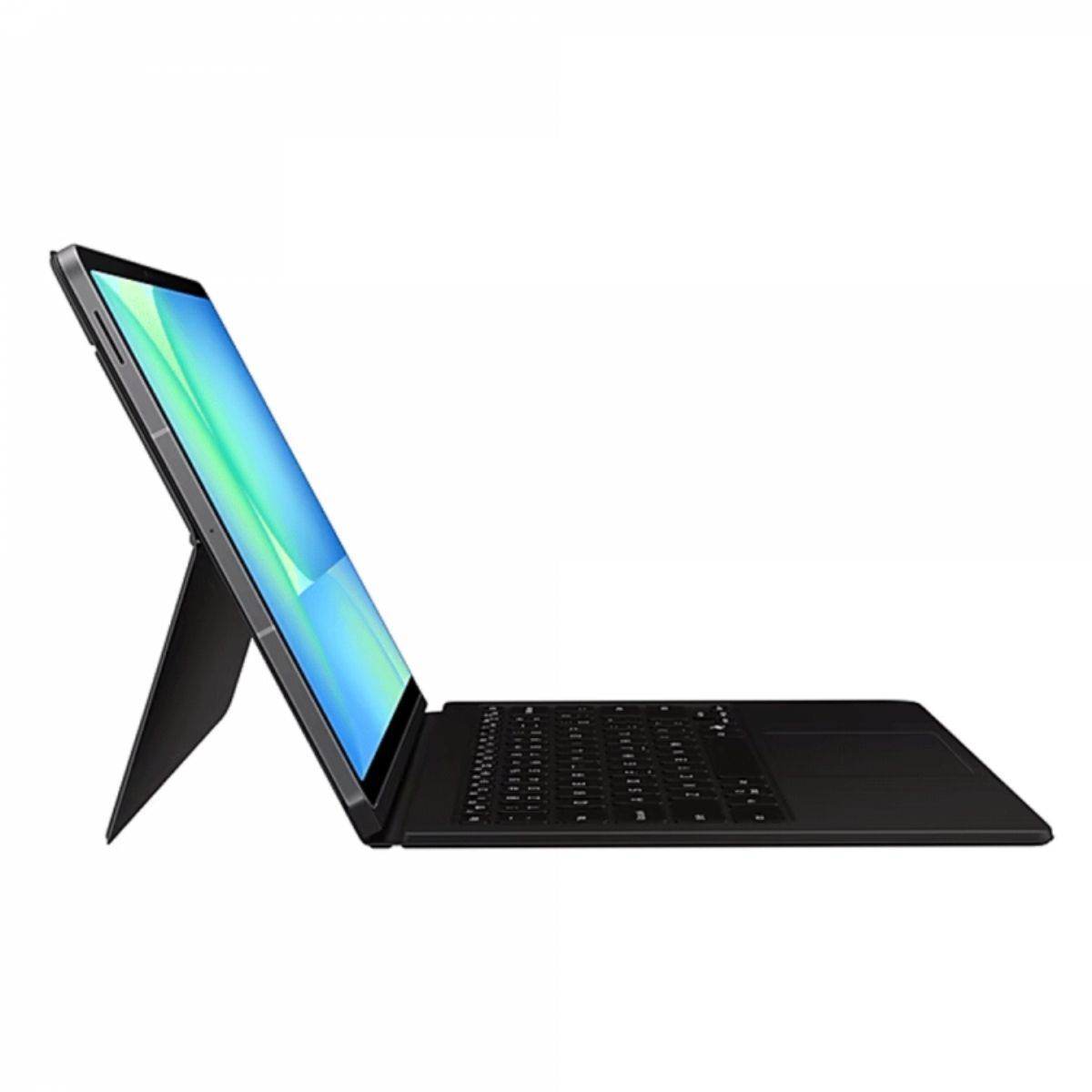 Samsung Tab S10 FE+ Klavyeli Kılıf Mousepadli – Galaxy AI Uyumlu, Manyetik Touchpad’li, Beyaz - Siyah