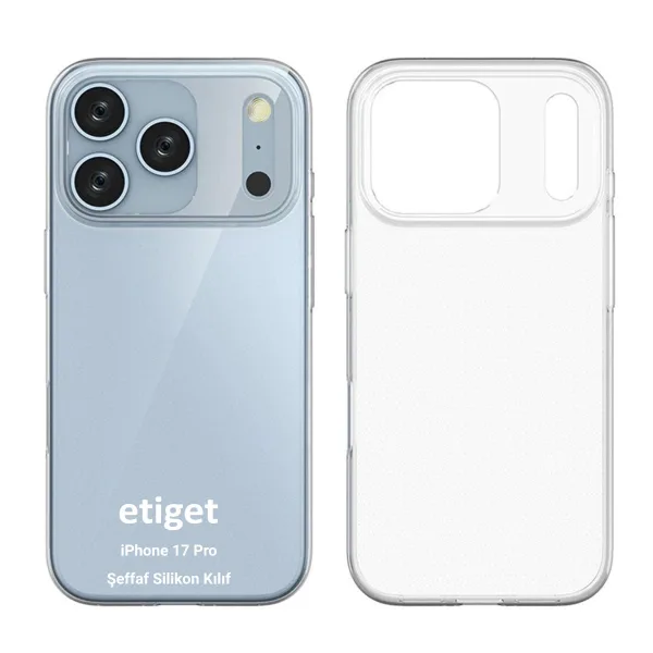 iPhone 17 Pro Kılıf Şeffaf Silikon Kamera Korumalı
