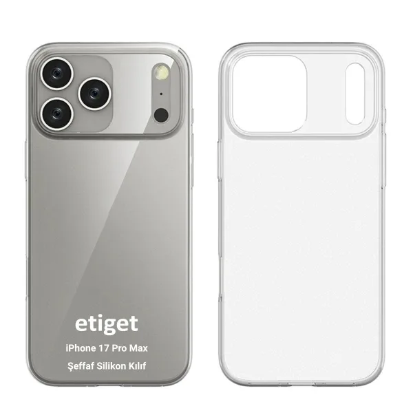 iPhone 17 Pro Max Kılıf Şeffaf Silikon Kamera Korumalı