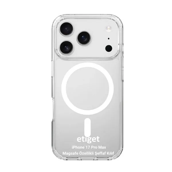 iPhone 17 Pro Max Magsafe Kılıf Şeffaf Silikon Kılıf – Kamera Korumalı, Darbeye Dayanıklı TPU