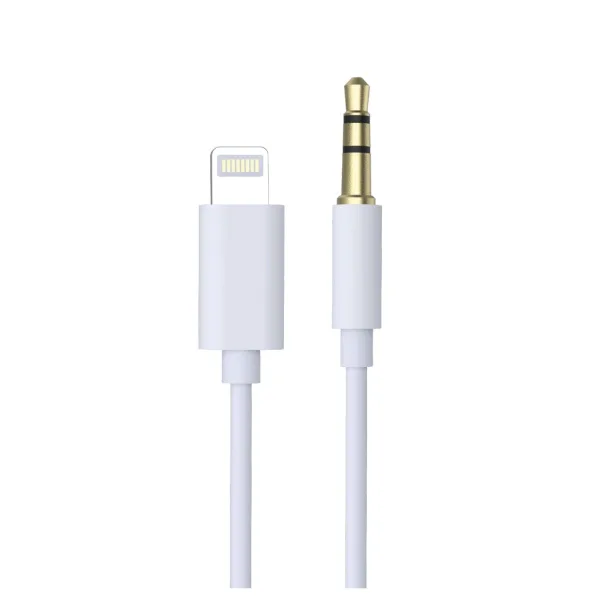 Jopus 3.5mm to Lightning AUX Kablo Dönüştürücü – 1 Metre, Beyaz (iPhone Uyumlu)