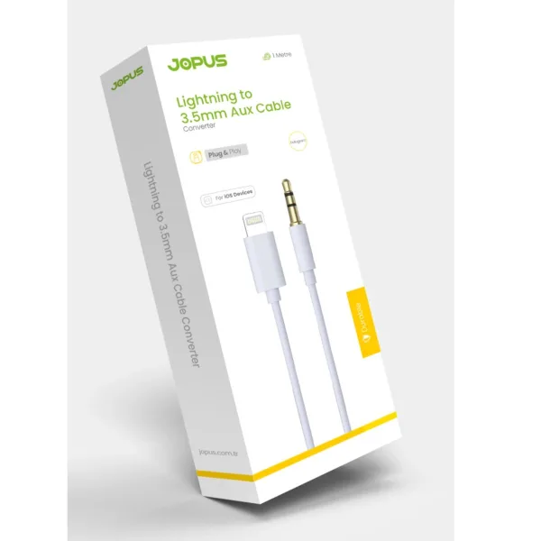 Jopus Aux Kablo Dönüştürücü 3.5mm To Lightning Aux Kablo - Görsel 4