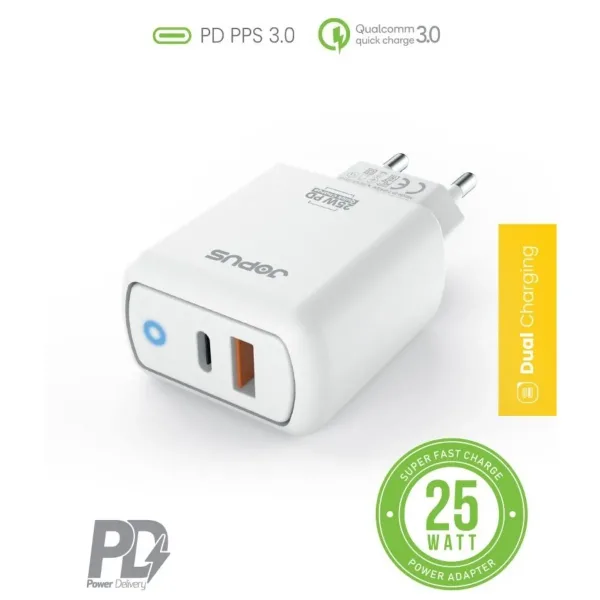 Jopus Skye USB / PD 25W Şarj Adaptörü JO-S08 - Görsel 2