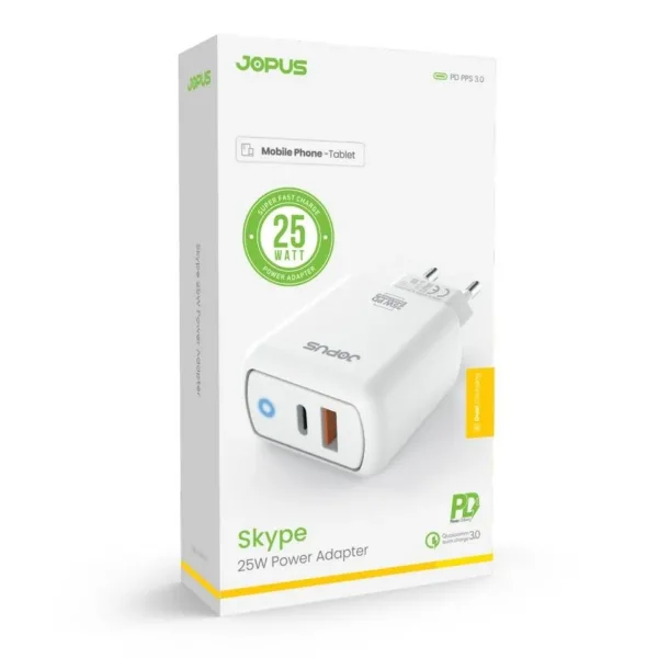 Jopus Skye USB / PD 25W Şarj Adaptörü JO-S08 - Görsel 3