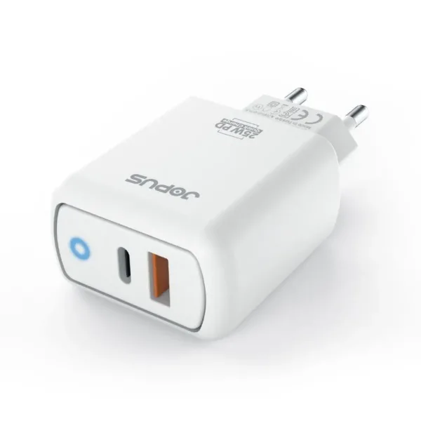 Jopus JO-S08 Skye Hızlı Şarj Işıklı USB / PD 25W Şarj Adaptörü – Şık, Hızlı ve Güvenli
