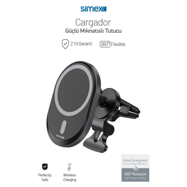 Simex Cargador 15W Magsafe Şarjlı Telefon Tutucu - Görsel 2