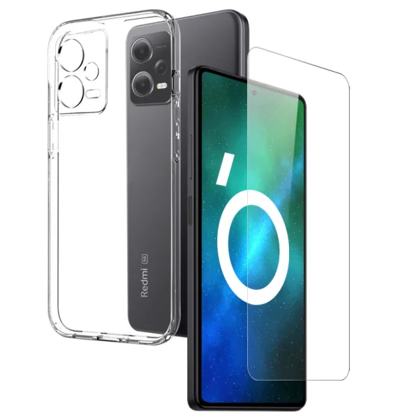 Xiaomi Redmi Note 12 Pro 5G Şeffaf Kılıf + Cam Ekran Koruyucu
