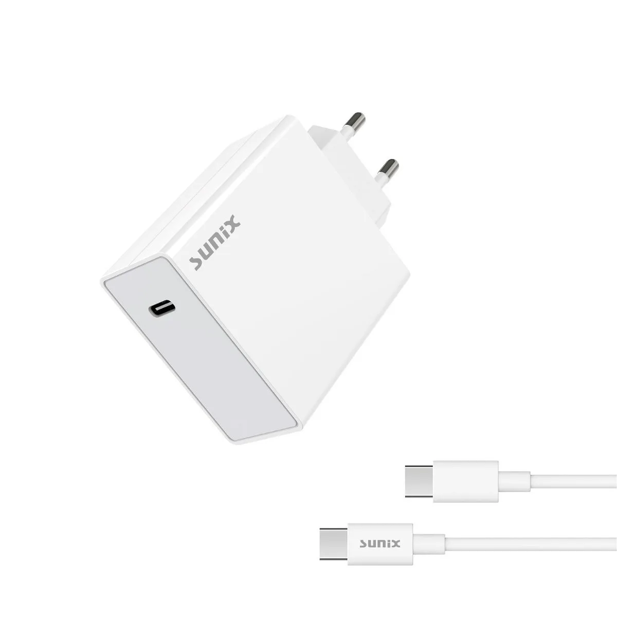 Sunix 120W USB-C Turbo Şarj Aleti S-130 – Hızlı Şarj Adaptörü + Type-C Kablo
