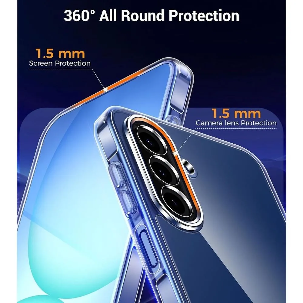 Samsung Galaxy A17 5G Şeffaf Kılıf + Cam Ekran Koruyucu Seti - Görsel 4