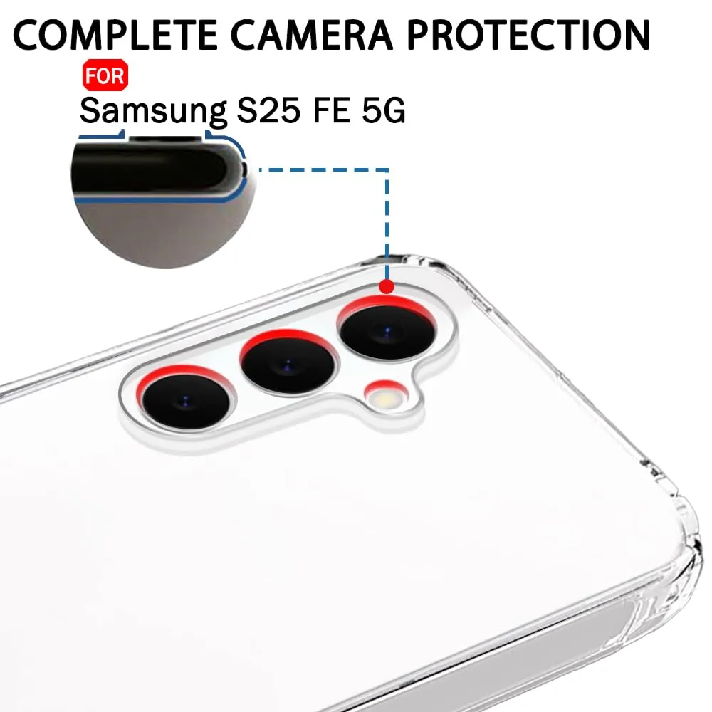 Samsung Galaxy S25 FE Şeffaf Kılıf Silikon Kamera Korumalı - Görsel 4