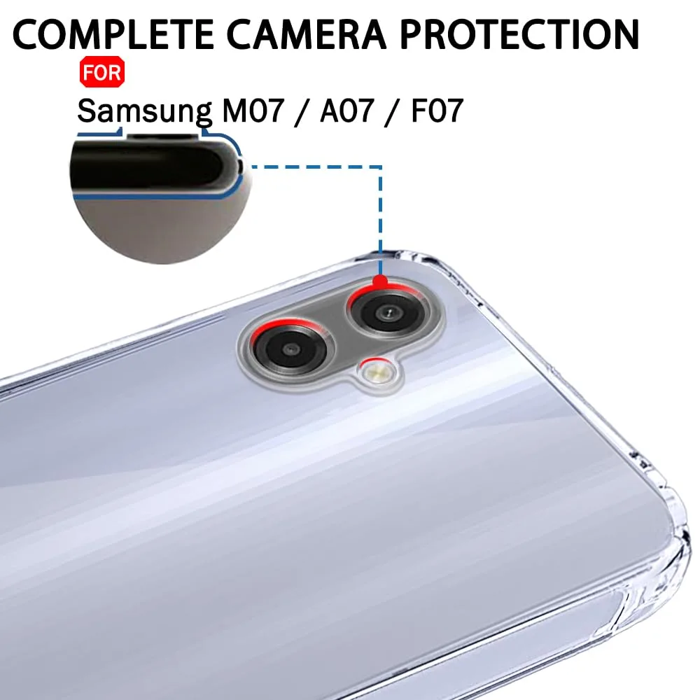 Samsung Galaxy A07 Şeffaf Kılıf Silikon Kamera Korumalı - Görsel 3