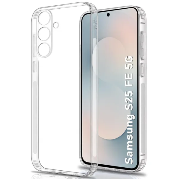 Samsung Galaxy S25 FE Şeffaf Kılıf Silikon Kamera Korumalı