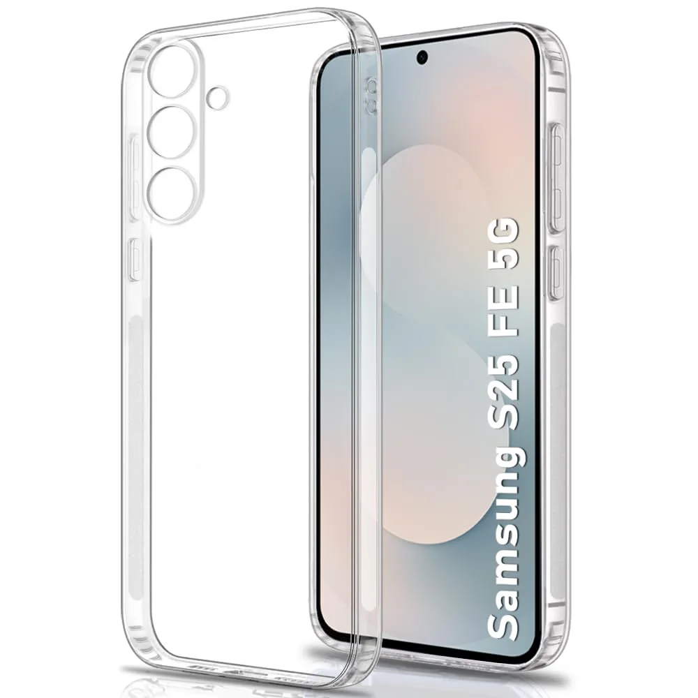 Samsung Galaxy S25 FE Şeffaf Kılıf Silikon Kamera Korumalı